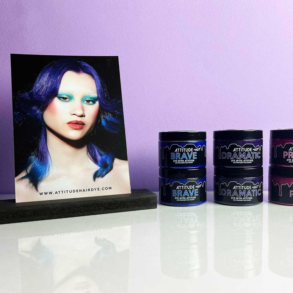Attitude Hair Dye - 3-pcs/set double sided A5 cards Affichage du produit - Noir